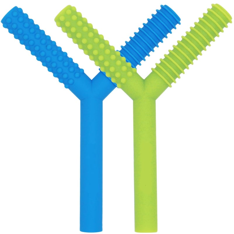 CANAY Y Hollow Chew Tubes Sensory Chew Toys for Autistic Children(2 Pack), Alt. to Chew Necklaces for Sensory Kids, Teething, Oral Motor Stimulation, ADHD, SPD - Teether Toys - Image 1